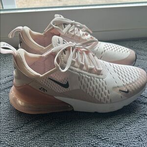Nike Women's Air Max 270 Light Pink and White Sneakers